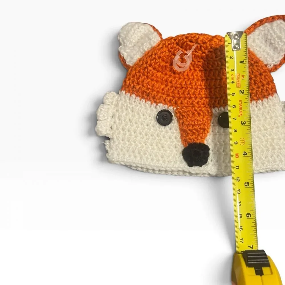 3-Piece Infant/Toddler Knit & Crochet Animal & Cupcake Beanie Hat Lot.